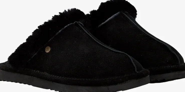 zwarte warmbat pantoffels lismore