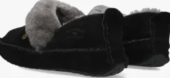zwarte warmbat pantoffels barrine