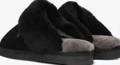 zwarte warmbat pantoffels flurry