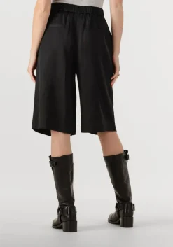 zwarte withblack wijde broek wblselma wide linen bermuda