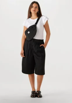 zwarte withblack wijde broek wblselma wide linen bermuda