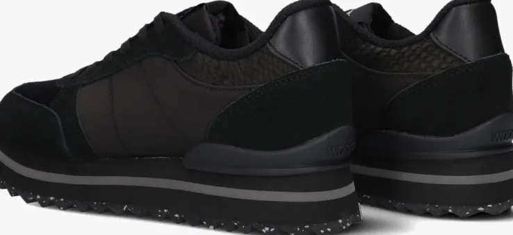 zwarte woden lage sneakers ronja plateau