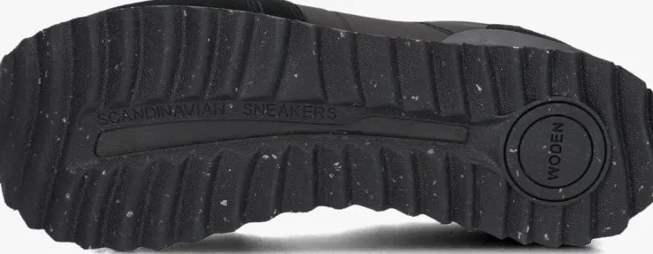 zwarte woden lage sneakers ronja plateau