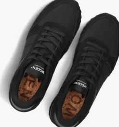 zwarte woden lage sneakers ronja plateau