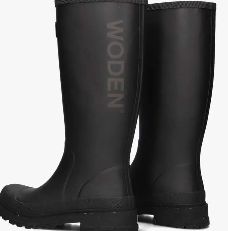 zwarte woden regenlaarzen le waterproof