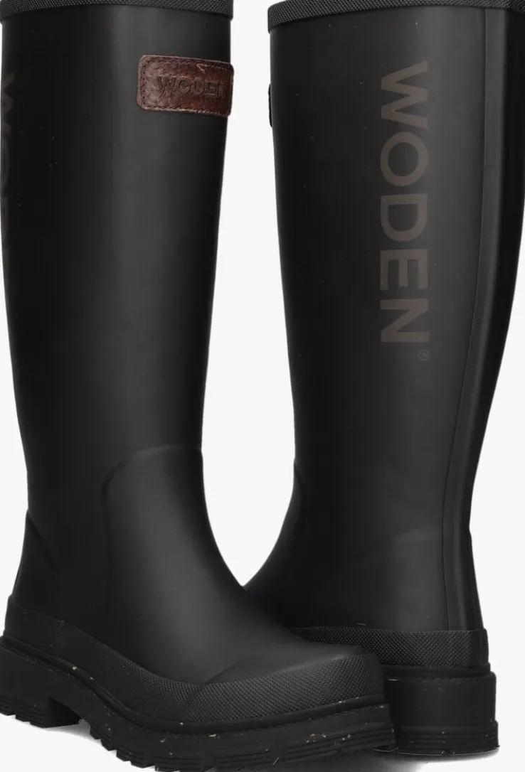 zwarte woden regenlaarzen le waterproof