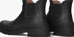zwarte woden regenlaarzen liv croco waterproof
