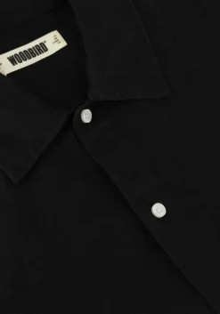 zwarte woodbird casual overhemd wbbanks linen shirt