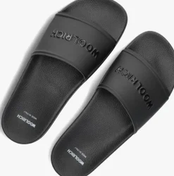 zwarte woolrich badslippers slide sandal