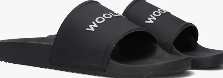 zwarte woolrich badslippers slide eva