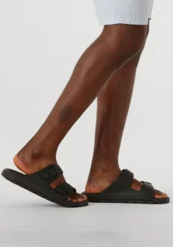 zwarte woolrich slippers two bands sandal man
