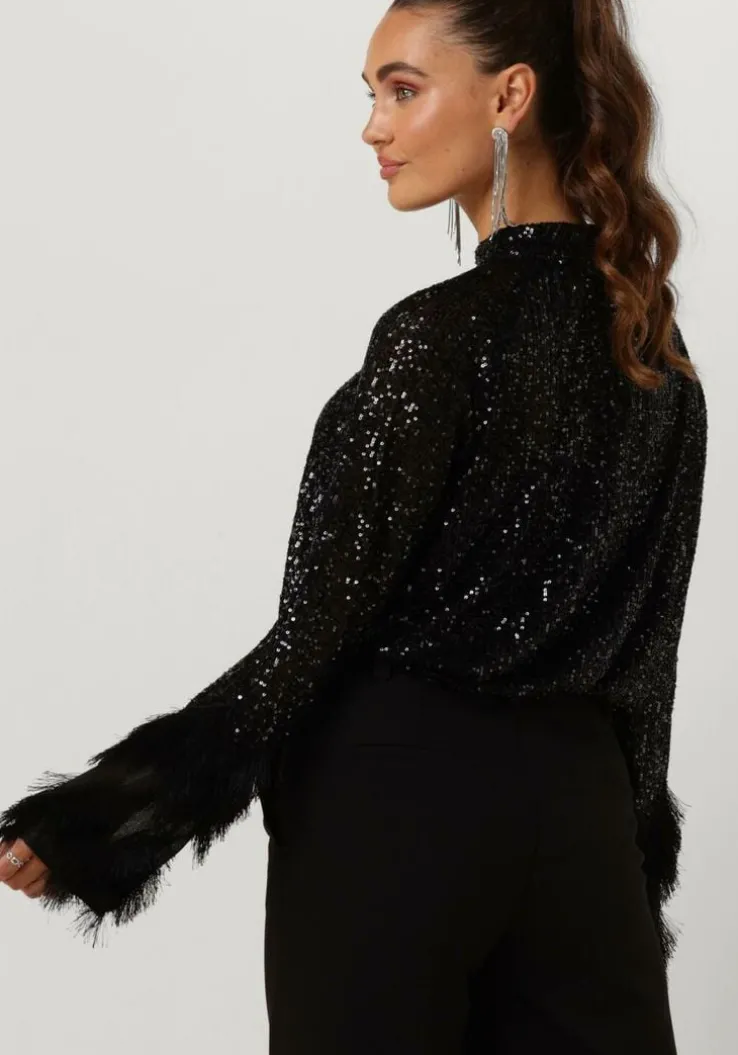 zwarte y.a.s. blouses yasflow sequin ls top