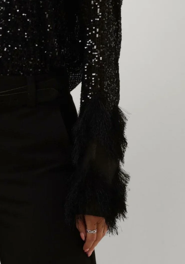 zwarte y.a.s. blouses yasflow sequin ls top