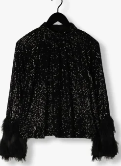 zwarte y.a.s. blouses yasflow sequin ls top