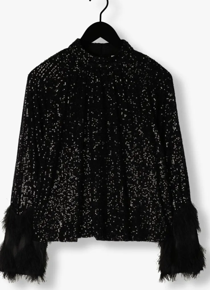 zwarte y.a.s. blouses yasflow sequin ls top