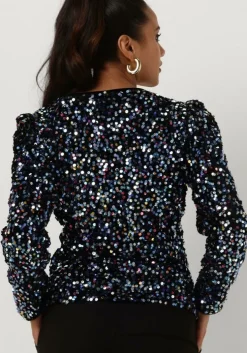 zwarte y.a.s. blouses yaskillo sequin ls wrap top