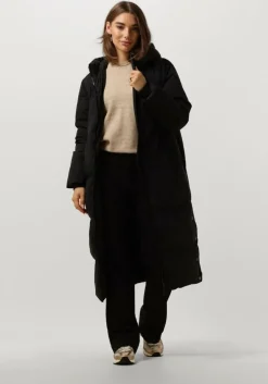 zwarte y.a.s. gewatteerde jas yasirima ls long down coat s. noos