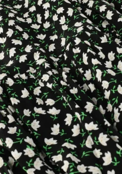 zwarte y.a.s. midi jurk yasditsy v neck 3/4 sleeve smock dress