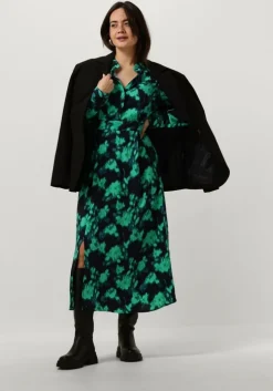 zwarte y.a.s. midi jurk yasflair ls long shirt dress s.