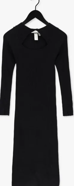 zwarte y.a.s. midi jurk yaskanna ls midi knit dress