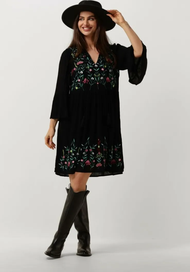 zwarte y.a.s. mini jurk yaschella 3/4 tunic dress s. fest