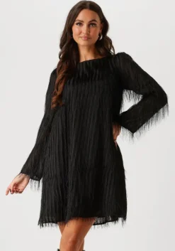 zwarte y.a.s. mini jurk yasdia ls boatneck dress