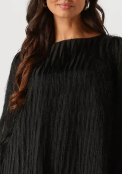 zwarte y.a.s. mini jurk yasdia ls boatneck dress