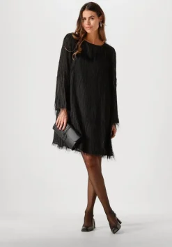 zwarte y.a.s. mini jurk yasdia ls boatneck dress