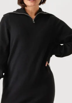 zwarte y.a.s. mini jurk yasshanti ls zip knit dress