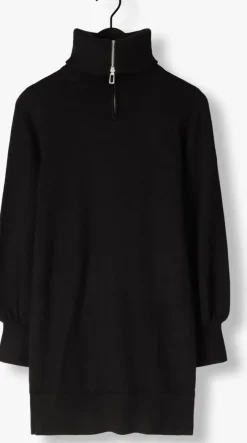 zwarte y.a.s. mini jurk yasshanti ls zip knit dress