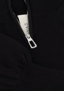 zwarte y.a.s. mini jurk yasshanti ls zip knit dress
