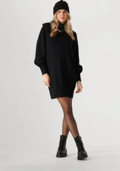 zwarte y.a.s. mini jurk yasshanti ls zip knit dress