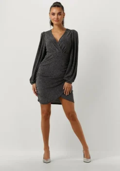 zwarte y.a.s. mini jurk yastikka ls glitter dress