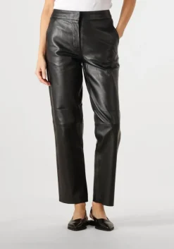 zwarte y.a.s. pantalon yasline hmw leather pant