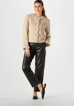 zwarte y.a.s. pantalon yasline hmw leather pant