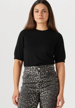 zwarte y.a.s. top yaslena ss knit pullover s. noos
