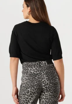 zwarte y.a.s. top yaslena ss knit pullover s. noos