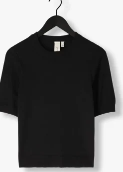zwarte y.a.s. top yaslena ss knit pullover s. noos