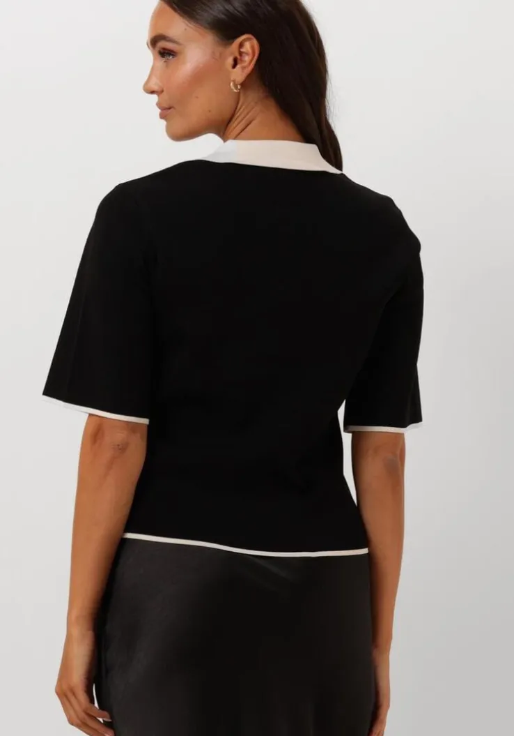 zwarte y.a.s. top yasmille ss knit pullover