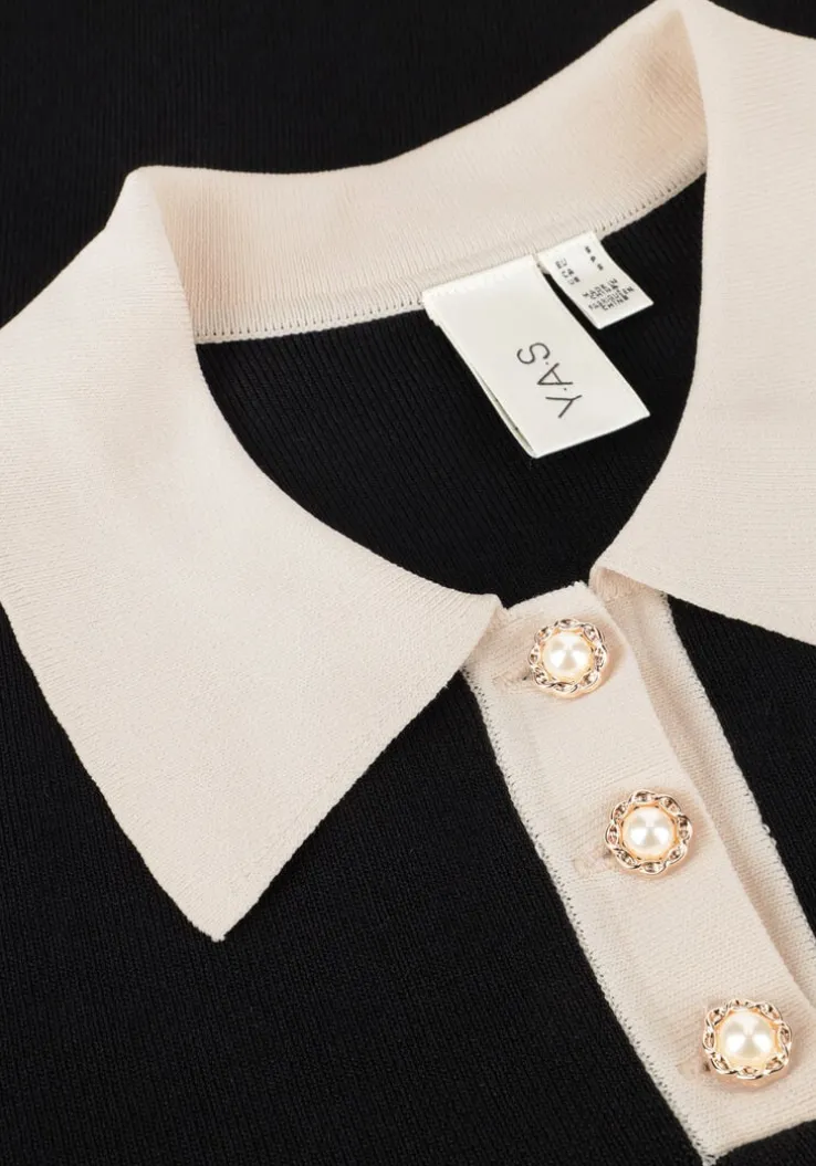 zwarte y.a.s. top yasmille ss knit pullover