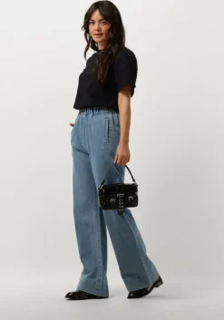 zwarte y.a.s. t-shirt yaslex ss top w. emb sleeves s.