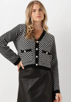 zwarte y.a.s. vest yascharla ls sequin knit cardigan