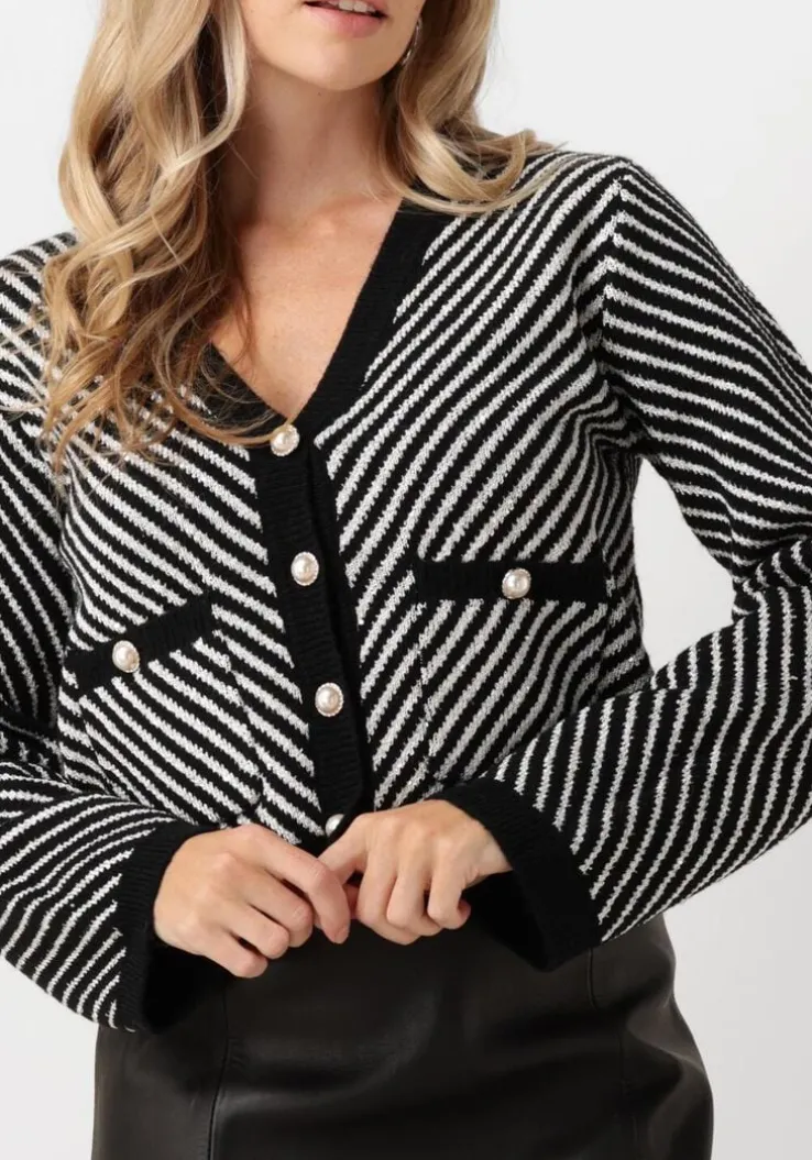 zwarte y.a.s. vest yascharla ls sequin knit cardigan